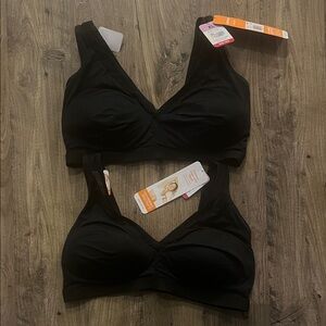 Warner's Simply Perfect Contour Cups with Mesh Wire Free Black Wireless Bra - 2